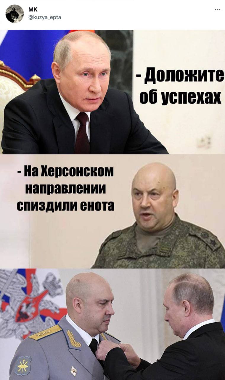MK @kuzya_epta - Доложите об успехах - На Херсонском направлении спиздили енота