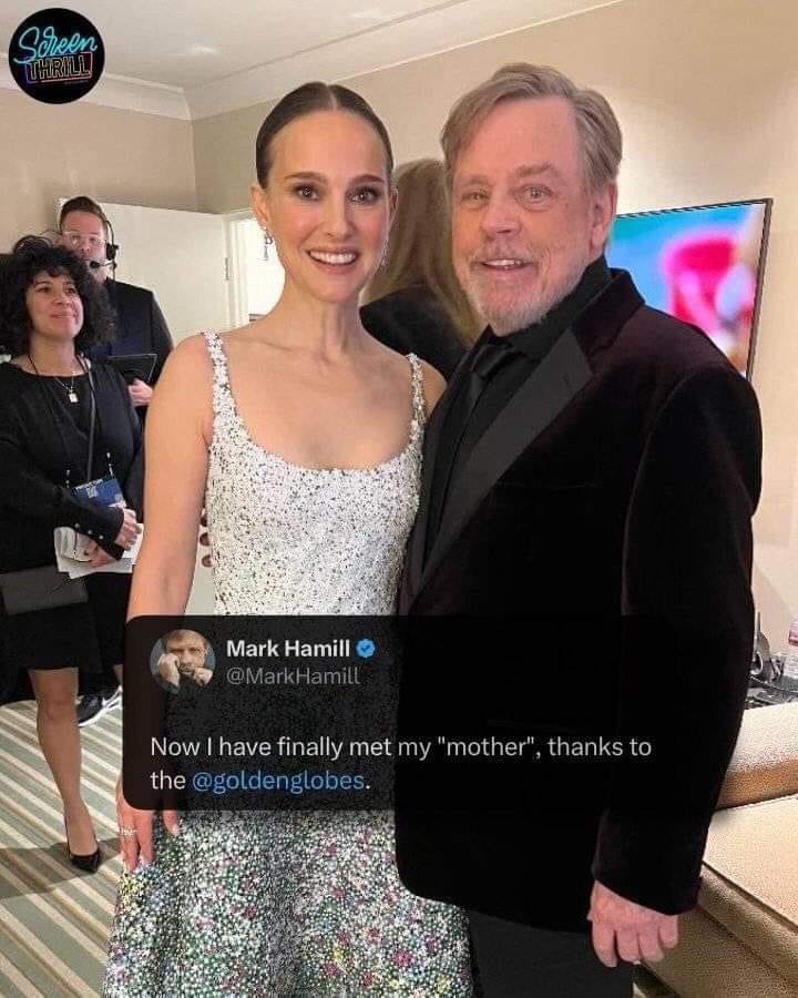 HIRILL Mark Hamill &copy; @MarkHamill Now I have finally met my "mother" , thanks to the @goldenglobes.