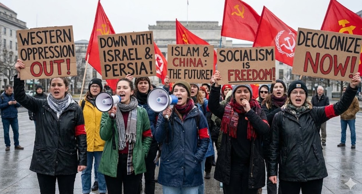 WESTERN OPPRESSION OUT! DOWN WITH ISRAEL & PERSIA! ISLAM & SOCIALISM CHINA: THE FUTURE! FREEDOM! DECOLONIZE NOW!