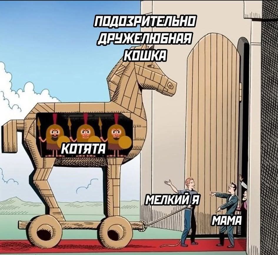 ПОДОЗРИТЕЛЬНО ДРУЖЕЛЮБНАЯ КОШКА 00 КОТЯТА МЕЛКИЙ Я МАМА